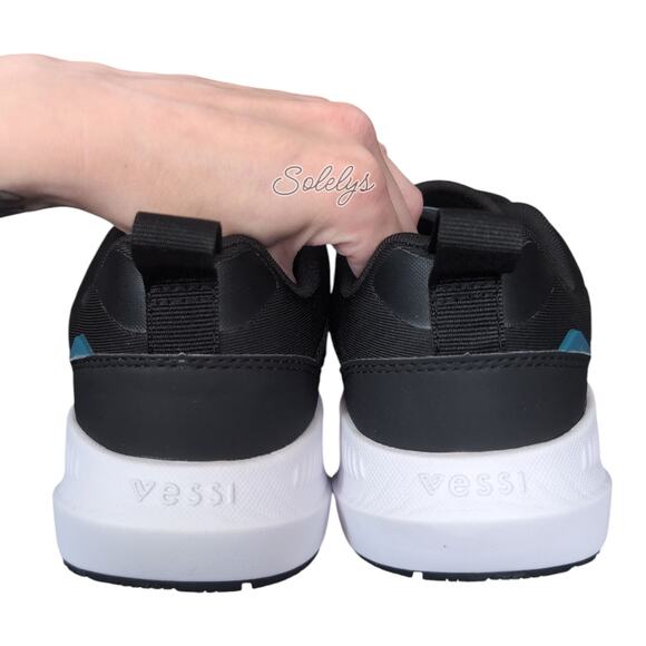 Vessi Tidal Womens 11 Black on White Waterproof Dyma-Tex Vegan Lace Up Sneaker - Picture 8 of 13